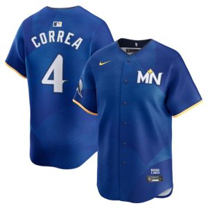 Minnesota Twins #4 Carlos Correa Royal 2024 City Connect Limited Stitched Jersey