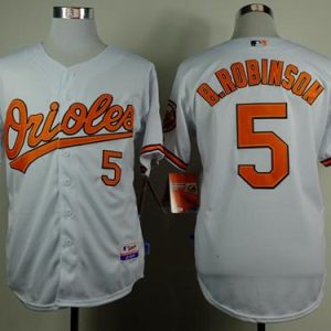 Orioles #5 Brooks Robinson White Cool Base Stitched Jersey