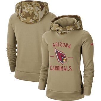 Arizona Cardinals Khaki 2019 Salute To Service Therma Pullover Hoodie(Run Small)