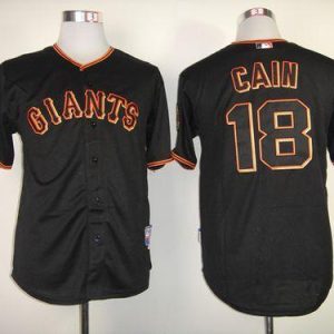 Giants #18 Matt Cain Black Stitched Jersey