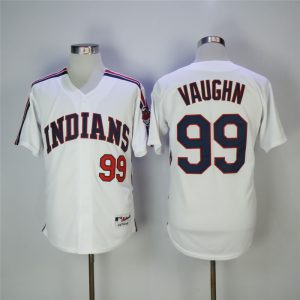 Cleveland Indians #99 Ricky Vaughn White Cooperstown Collection Stitched Jersey