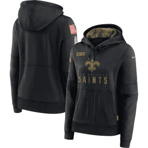 New Orleans Saints 2020 Black Salute To Service Sideline Performance Pullover Hoodie (Run Small)
