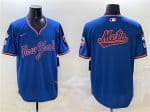 New York Mets Team Big Logo Royal 2025 Spring Training Stitched Jersey