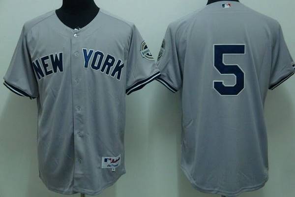 Yankees #5 Joe DiMaggio Stitched Grey Jersey