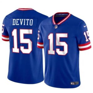 New York Giants #15 Tommy DeVito Royal 2023 F.U.S.E. Throwback Limited Stitched Jersey