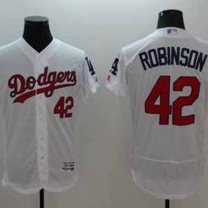 Dodgers #42 Jackie Robinson White Fashion Stars Stripes Flexbase Authentic Stitched Jersey