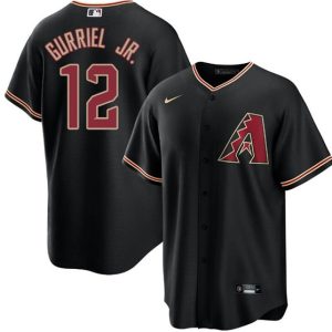 Arizona Diamondbacks #12 Lourdes Gurriel Jr. Black Cool Base Stitched Jersey