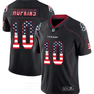 Houston Texans #10 DeAndre Hopkins Black USA Flag Color Rush Limited Fashion Stitched Jersey
