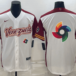 Venezuela 2023 White World Big Logo With Patch Classic Stitched Jersey