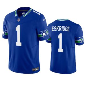 Seattle Seahawks #1 Dee Eskridge Royal 2023 F.U.S.E. Vapor Limited Throwback Stitched Jersey