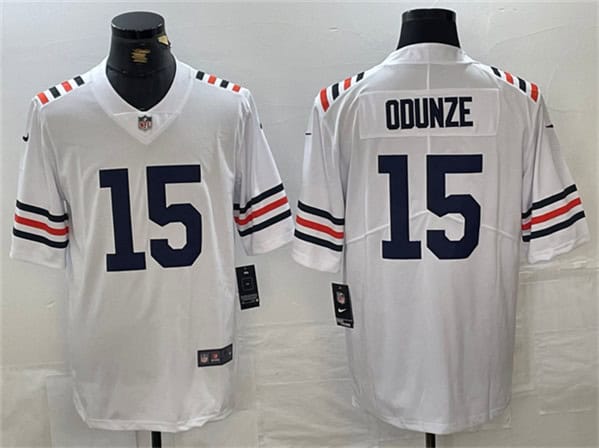 Chicago Bears #15 Rome Odunze White 2024 Draft Vapor Stitched Jersey