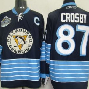 Penguins #87 Sidney Crosby Stitched Dark Blue 2011 Winter Classic Vintage Jersey