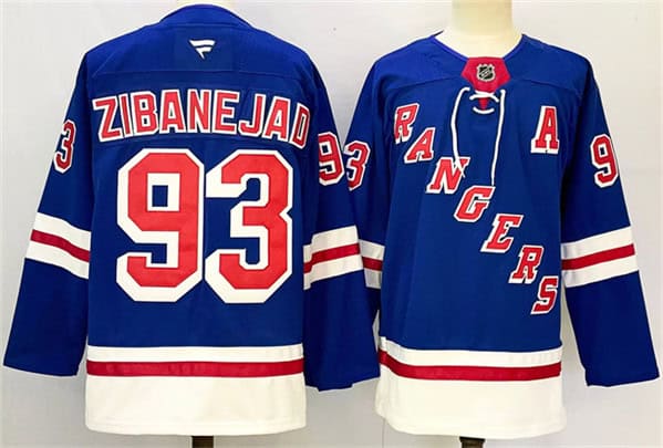 New York Rangers #93 Mika Zibanejad Royal 2024-25 Home With A Patch Stitched Jersey