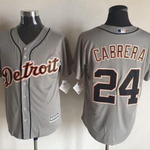 Tigers #24 Miguel Cabrera Grey New Cool Base Stitched Jersey