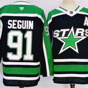 Dallas Stars #91 Tyler Seguin Black 2024-25 Reverse Retro Stitched Jersey