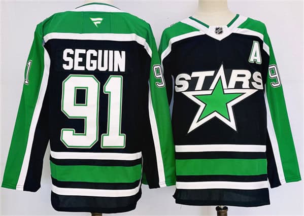 Dallas Stars #91 Tyler Seguin Black 2024-25 Reverse Retro Stitched Jersey