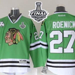 Blackhawks #27 Jeremy Roenick Green 2015 Stanley Cup Stitched Jersey