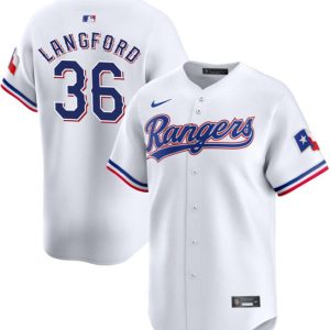 Texas Rangers #36 Wyatt Langford White 2024 Gold Collection Cool Base Stitched Jersey