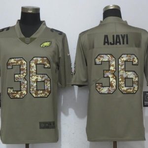 Philadelphia Eagles #36 Jay Ajayi Olive Camo Salute To Service Limited Stitched Jersey