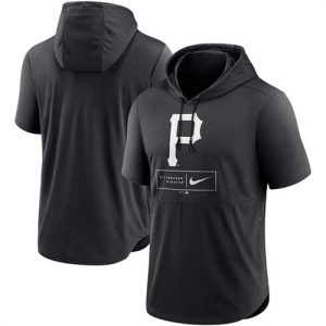 Pittsburgh Pirates Black Short Sleeve Pullover Hoodie