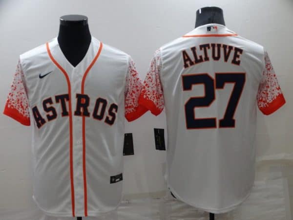 Houston Astros #27 Jose Altuve White City Connect Cool Base Stitched Baseball Jersey