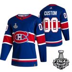 Montreal Canadiens Customized 2021 Blue Stanley Cup Final Stitched Jersey