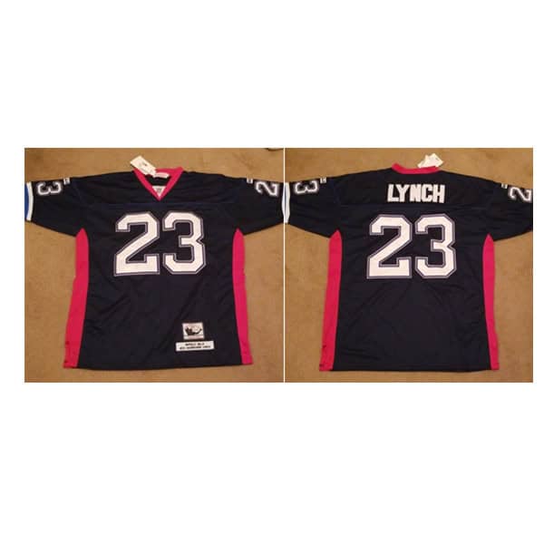 Buffalo Bills #23 Marshawn Lynch Black Mitchell and Ness Throwback Stitched Jersey