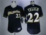 Milwaukee Brewers #22 Christian Yelich Navy Flexbase Stitched Jersey