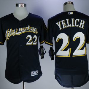 Milwaukee Brewers #22 Christian Yelich Navy Flexbase Stitched Jersey