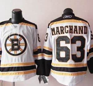 Bruins #63 Brad Marchand White Stitched Jersey