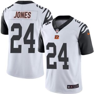 Bengals #24 Adam Jones White Stitched Limited Rush Nike Jersey