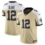 New Orleans Saints #12 Chris Olave Gold White Alternate 2025 F.U.S.E. Vapor Limited Football Stitched Jersey