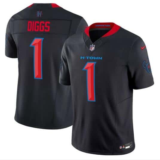 Houston Texans #1 Stefon Diggs Navy 2024 2nd Alternate F.U.S.E Vapor Stitched Jersey