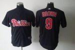 Phillies #9 Domoic Brown Black Stitched Jersey