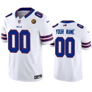 Buffalo Bills Custom White 2023 F.U.S.E. With John Madden Patch Vapor Limited Stitched Jersey