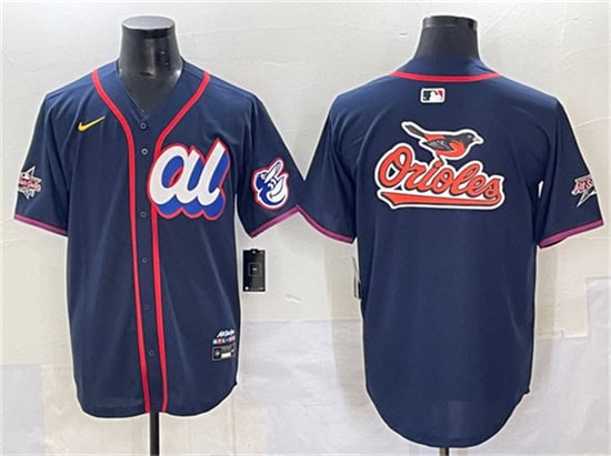 American League Baltimore Orioles Team Big Logo Navy 2025 All-Star Edition Limited Stitched Jersey