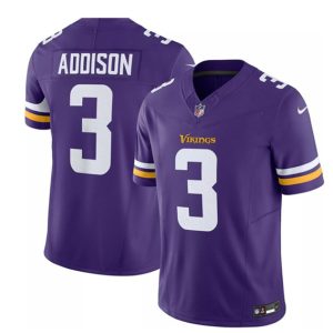 Minnesota Vikings #3 Jordan Addison Purple 2023 F.U.S.E. Vapor Untouchable Limited Stitched Jersey