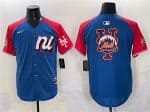 National League New York Mets Team Big Logo Blue Red Alternate 2025 All-Star Edition Limited Stitched Jersey