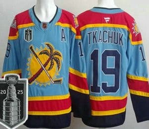 Florida Panthers #19 Matthew Tkachuk Blue 2025 Stanley Cup Final Authentic Jersey