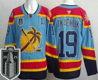 Florida Panthers #19 Matthew Tkachuk Blue 2025 Stanley Cup Final Authentic Jersey