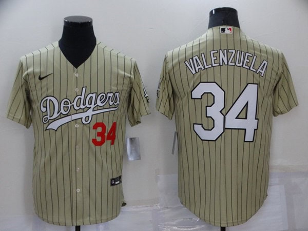 Los Angeles Dodgers #34 Toro Valenzuela Cream Cool Base Stitched Jersey