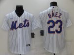 New York Mets #23 Javier B¨¢ez White Cool Base Stitched Jersey