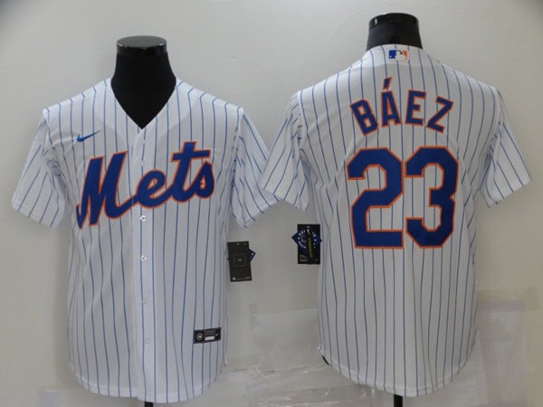 New York Mets #23 Javier B¨¢ez White Cool Base Stitched Jersey