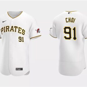 Pittsburgh Pirates #91 Ji Man Choi White Flex Base Stitched Jersey