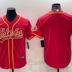 Kansas City Chiefs Blank Red Cool Base Stitched Baseball Jersey