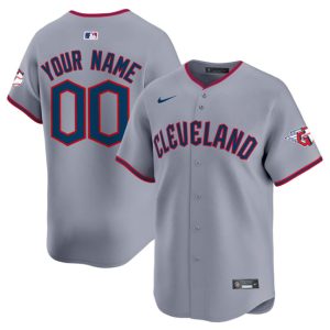 Cleveland Guardians Custom Gray Alternate Limited Stitched Jersey