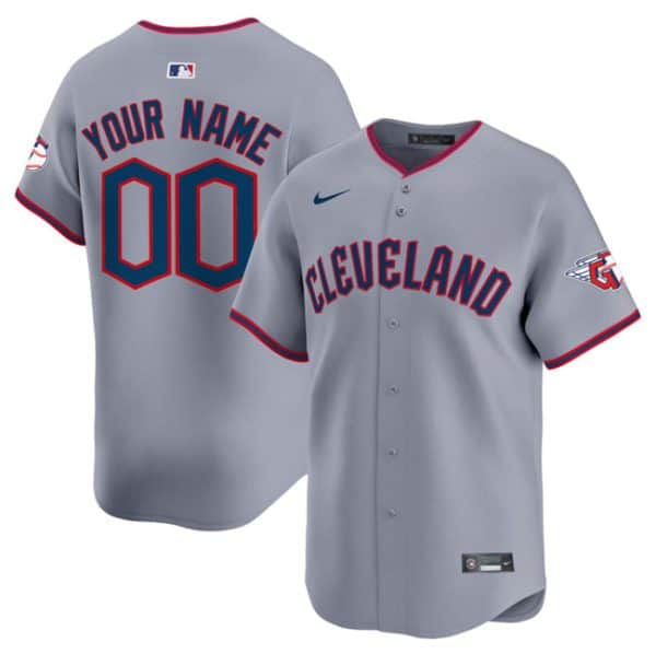 Cleveland Guardians Custom Gray Alternate Limited Stitched Jersey