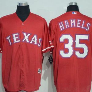 Rangers #35 Cole Hamels Red New Cool Base Stitched Jersey