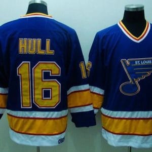 Blues #16 Brett Hull Stitched Blue CCM Throwback Jersey