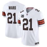 Cleveland Browns #21 Denzel Ward White 2025 F.U.S.E. With 2-Star C Patch Vapor Limited Stitched Jersey